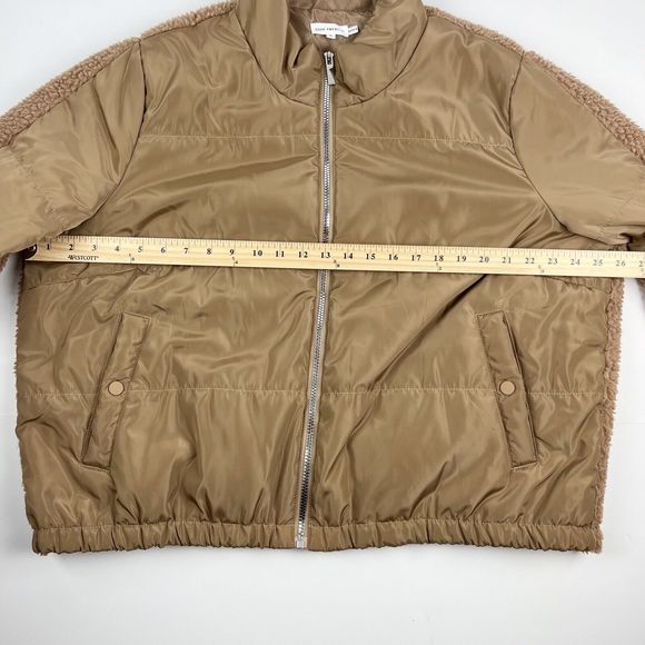 Good American Tan Full Zip Two Tone Puff Fleece Jacket Size 5 US 2XL - Picture 12 of 15